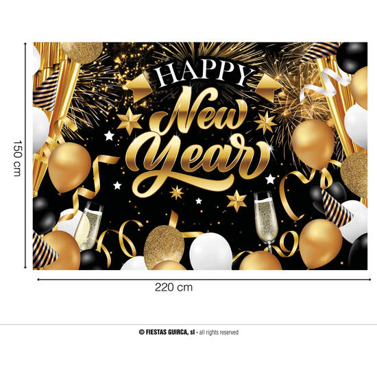 PHOTOCALL HAPPY NEW YEAR, 220X150 CMS. image 0