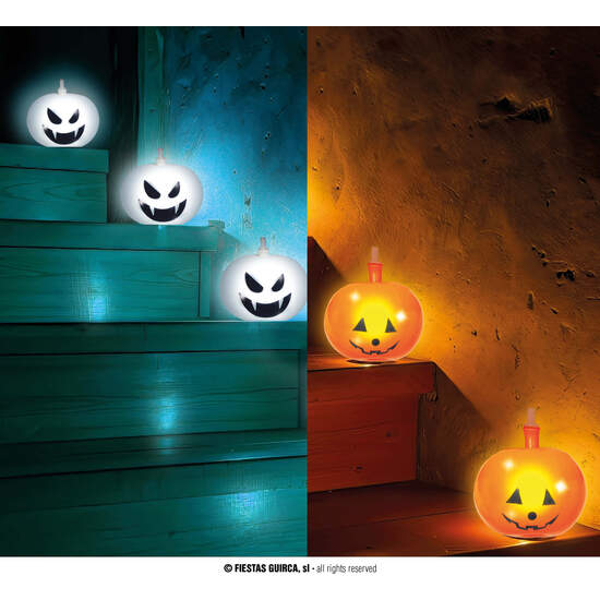 BOLSA 5 GLOBOS CON LUZ MULTICOLOR, CALABAZA image 0