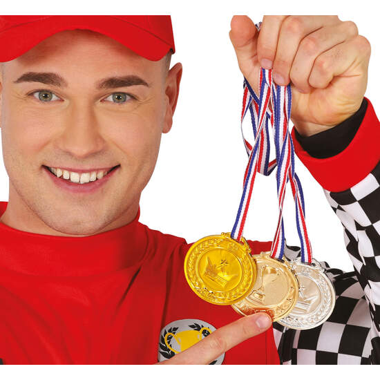 SET 3 MEDALLAS BRONCE PLATA Y ORO 7 CMS image 0