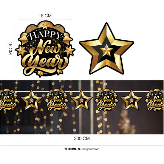 GUIRNALDA HAPPY NEW YEAR 300 CM 16X16 CM image 0