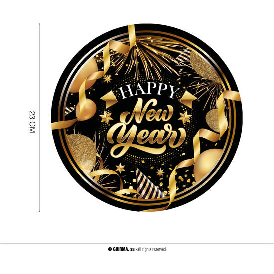 BOLSA 6 PLATOS HAPPY NEW YEAR 23 CM image 0