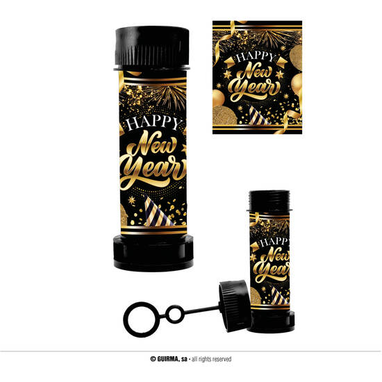 CAJA DE 24 BOTES BURBUJAS HAPPY NEW YEAR, 14 CMS image 0