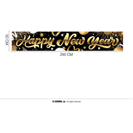 LETRERO "HAPPY NEW YEAR" TELA 290X50 CM image 0