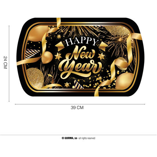 BANDEJA HAPPY NEW YEAR, 39X24 CM,  PLASTICO image 0