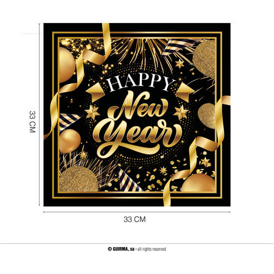 BOLSA 20 SERVILLETAS HAPPY NEW YEAR 16X16 CMS image 0