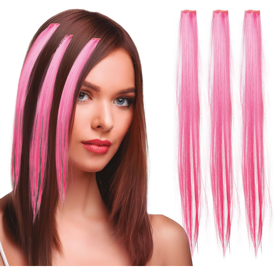 3 MECHONES DE 50 CMS ROSA image 0