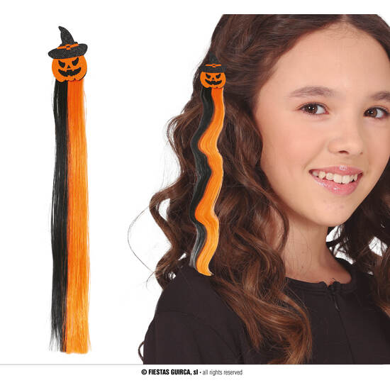 MECHON CALABAZA NARANJA Y NEGRO 40 CMS image 0