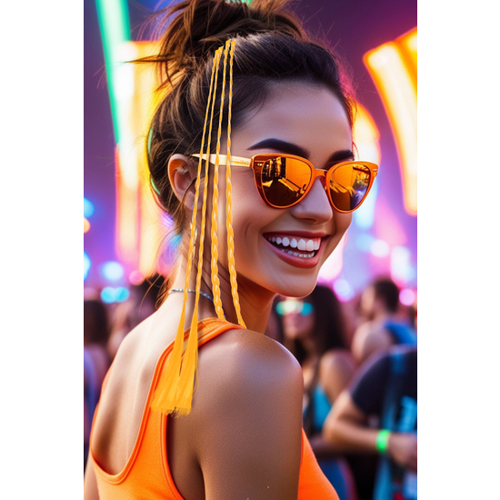 3 TRENCITAS DE 35 CMS NARANJA image 0