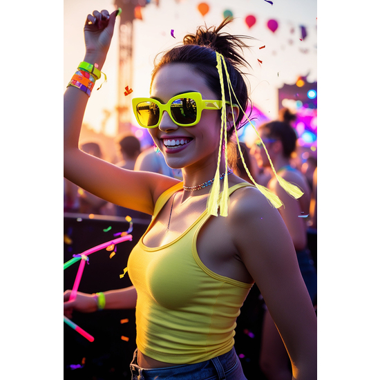 3 TRENCITAS DE 35 CMS AMARILLO image 0