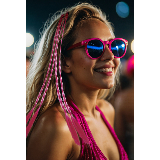 3 TRENCITAS DE 35 CMS FUCSIA image 0