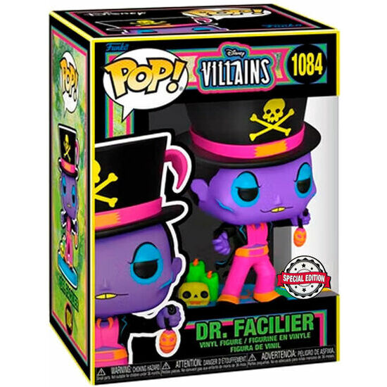 FIGURA POP DISNEY VILLAINS DR. FACILIER BLACK LIGHT EXCLUSIVE image 0