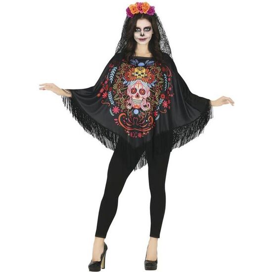 DAY OF THE DEATH PONCHO, ADULTA, 38 - 40 (M) image 0