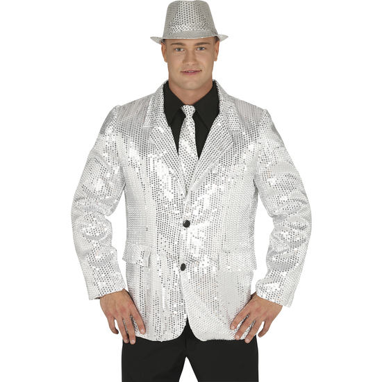 CHAQUETA LENTEJUELAS PLATA, ADULTO, 54 – 56 (XL) image 0