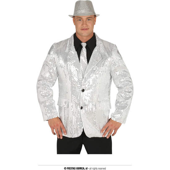 CHAQUETA LENTEJUELAS PLATA, ADULTO, 46 – 48 (S) image 0
