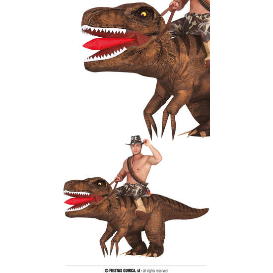 DISFRAZ HINCHABLE DINOSAURIO MONTADO image 0