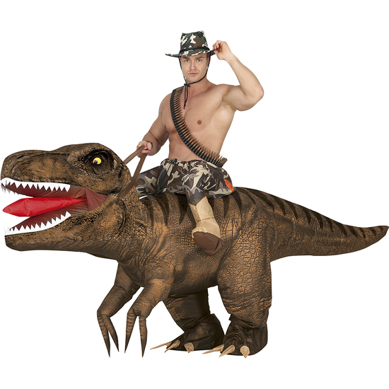 DISFRAZ HINCHABLE DINOSAURIO MONTADO image 1