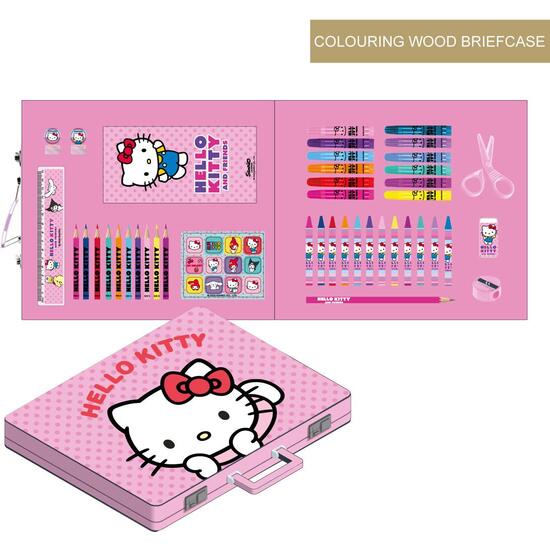 SET PAPELERÍA COLOREABLE MALETÍN HELLO KITTY image 0