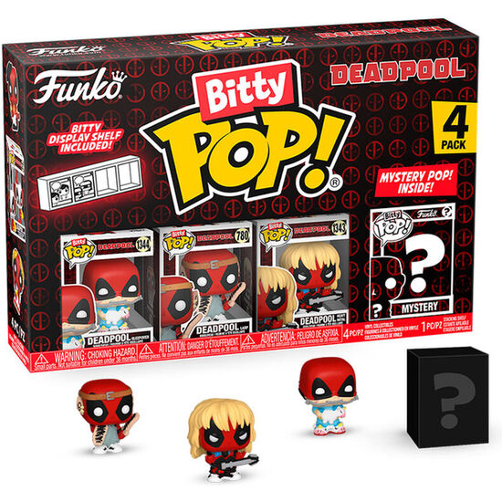 BLISTER 4 FIGURAS BITTY POP MARVEL DEADPOOL SLEEPOVER image 0