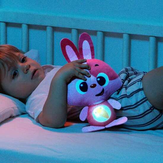MUÑECO GUSY LUZ BABY BUNNY ROSA CON LUZ Y SONIDO. 7.5 CM image 1