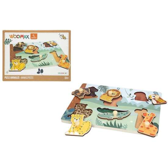 PUZZLE DE MADERA ANIMALES DE LA SELVA 30X22 CM (WOOMAX) image 0