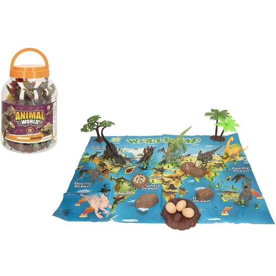 FIGURAS DE DINOSAURIOS CON ACCESORIOS EN BOTE 16X21 CM image 0
