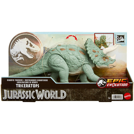 FIGURA TRICERATOPS RASTREADORES GIGANTESCOS EPIC EVOLUTION JURASSIC WORLD 17CM image 0