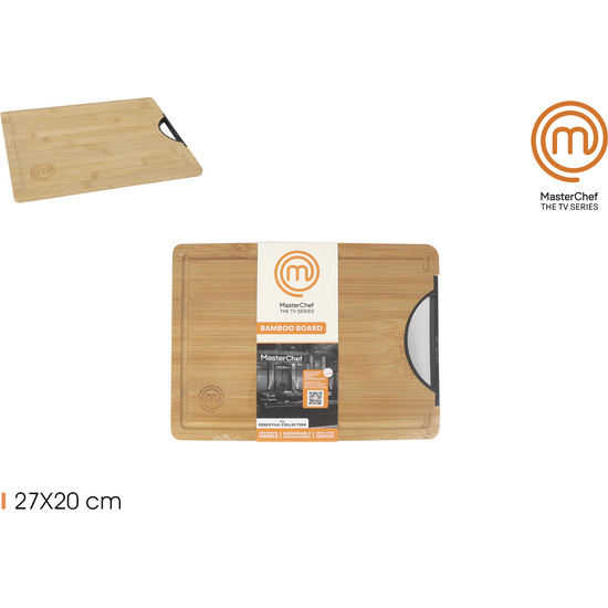 TABLA CORTAR BAMBU C/ASAS 27X20CM MASTERCHEF image 0