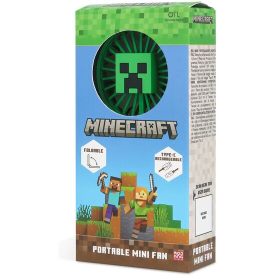 MINI VENTILADOR PLEGABLE PORTATIL 3D MINECRAFT image 2