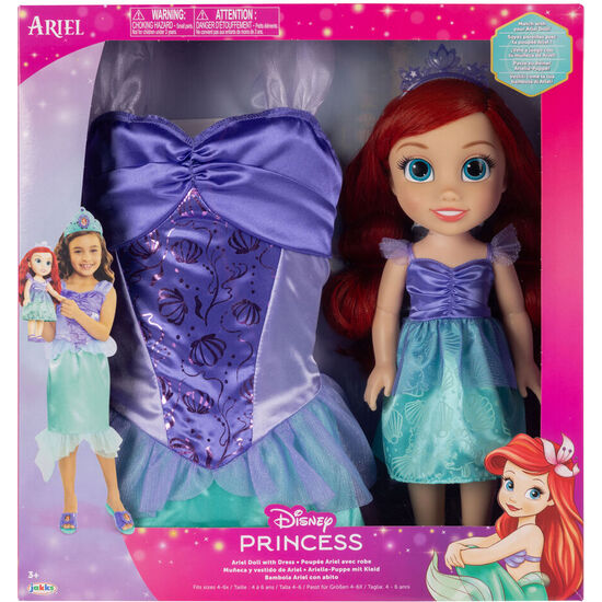 MUÑECA ARIEL + DISFRAZ LA SIRENITA DISNEY 38CM image 0