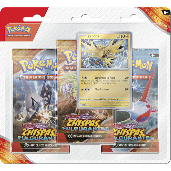 BLISTER JUEGO CARTAS COLECCIONABLES CHISPAS FULGURANTES ESCARLATA Y PURPURA POKEMON ESPAÑOL SURTIDO image 1