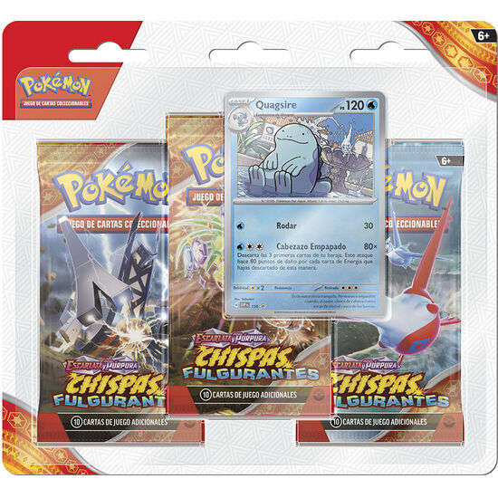 BLISTER JUEGO CARTAS COLECCIONABLES CHISPAS FULGURANTES ESCARLATA Y PURPURA POKEMON ESPAÑOL SURTIDO image 2