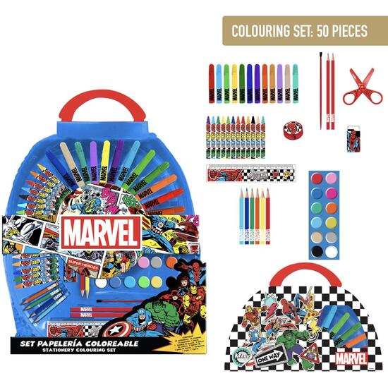 SET PAPELERÍA COLOREABLE 50 PIEZAS AVENGERS image 0