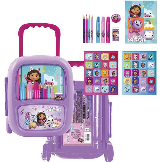 SET PAPELERÍA COLOREABLE TROLLEY GABBY´S DOLLHOUSE image 0