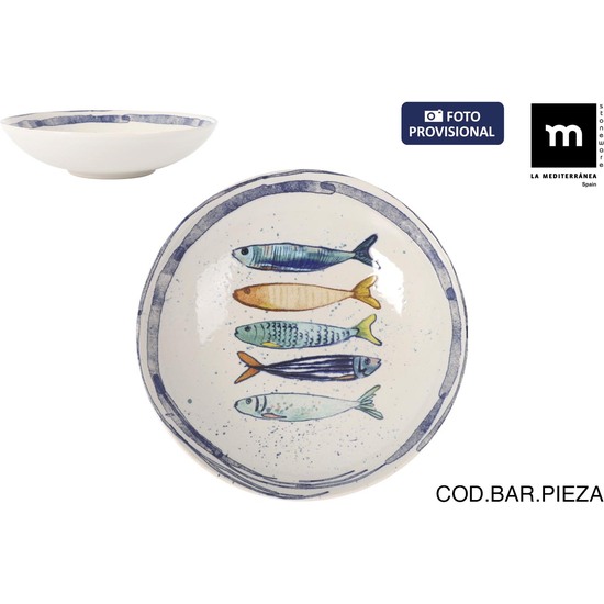 PLATO HONDO Ø21CM PEIXE MONACO BRILLO image 0