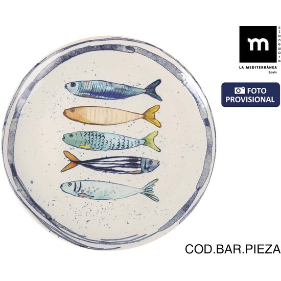PLATO LLANO Ø26 CM PEIXE MONACO BRILLO image 0