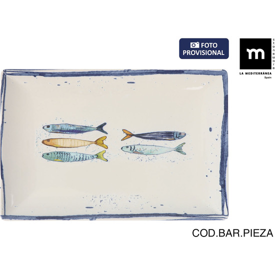 FUENTE RECTANG.30X20CM PEIXE ELITE BRILLO image 0