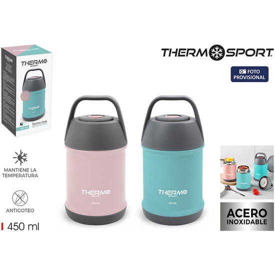 TERMO COMIDA ACERO COLORES 450ML THERMOSPORT image 1