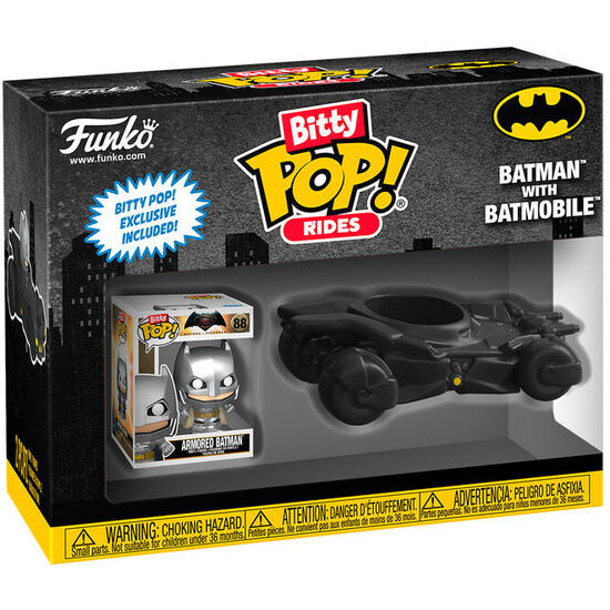 FIGURA BITTY POP RIDE DC BATMAN - BATMAN WITH BATMOBILE image 0