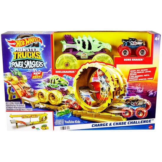 PISTA RACE & CHASE CHALLENGE MONSTER TRUCKS HOT WHEELS image 0