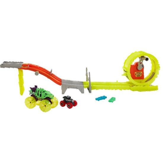 PISTA RACE & CHASE CHALLENGE MONSTER TRUCKS HOT WHEELS image 1