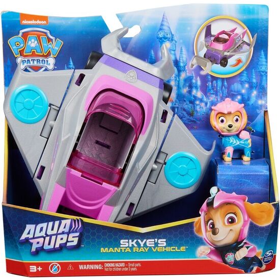 BLISTER 2 FIGURAS SKYE VEHICULOS AQUA PUPS PATRULLA CANINA PAW PATROL image 0