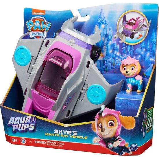 BLISTER 2 FIGURAS SKYE VEHICULOS AQUA PUPS PATRULLA CANINA PAW PATROL image 2