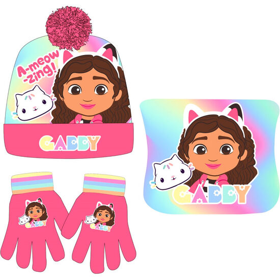 CONJUNTO GORRO GUANTES BRAGA CUELLO LA CASA DE MUÃ±ECAS DE GABBY image 0