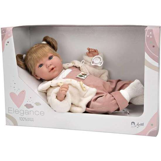 MUÑECA ELEGANCE 45 CM IRIA ROSA C/MECANISMO 14 SONIDOS ( MAGNETICO Y TRY ME) C/PELO image 0