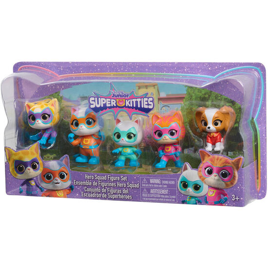BLISTER 5 FIGURAS HERO SQUAD SUPERKITTIES 7,5CM image 0