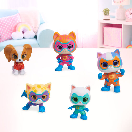 BLISTER 5 FIGURAS HERO SQUAD SUPERKITTIES 7,5CM image 1