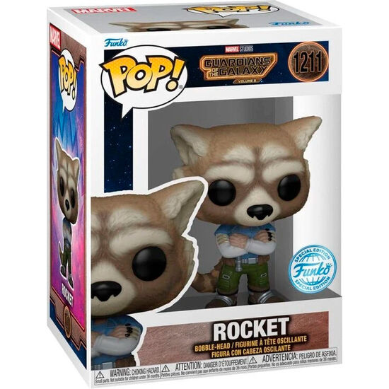 FIGURA POP MARVEL GUARDIANES DE LA GALAXIA ROCKET EXCLUSIVE image 0