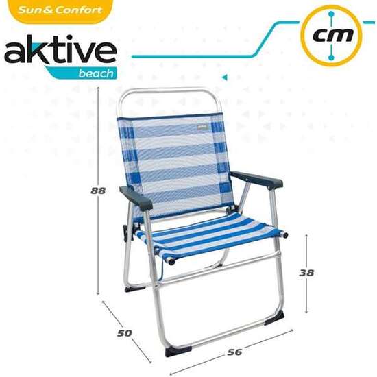 SILLA PLAYA PLEGABLE ALUMINIO FIJA MARINERA 48X50X88 CM image 3