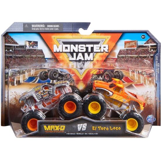 BLISTER 2 COCHES MAX D EL TORO LOCO MONSTER JAM image 0