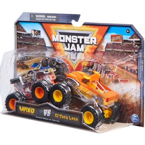 BLISTER 2 COCHES MAX D EL TORO LOCO MONSTER JAM image 2